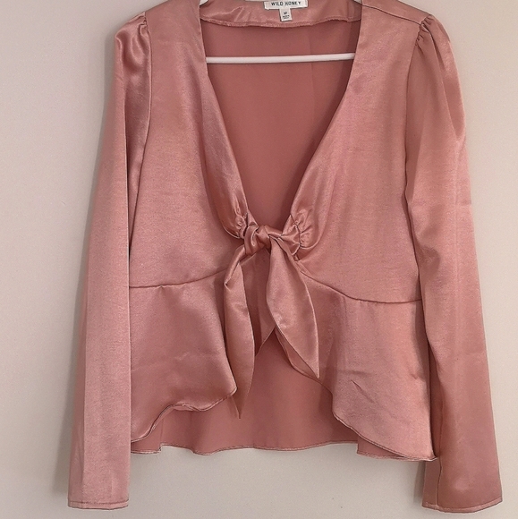 Blush Satin Sexy Top - Picture 1 of 5